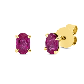 Ohrstecker aus 750 Gold Gelbgold 2 Rubine 1,14ct rot 6x4,6mm
