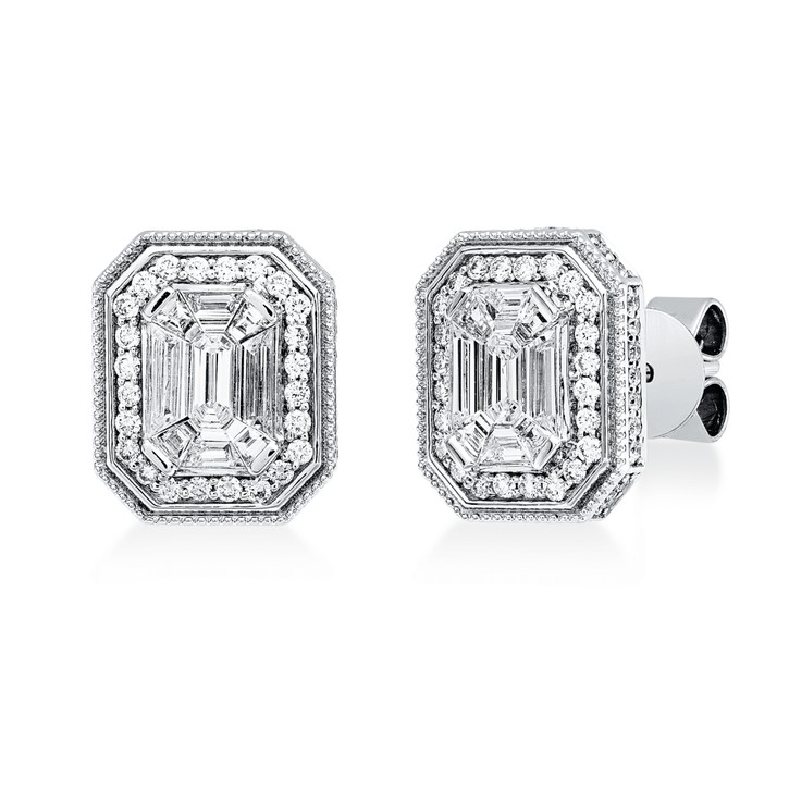 Ohrstecker aus 750 Weißgold 130 Brillanten 1.1ct