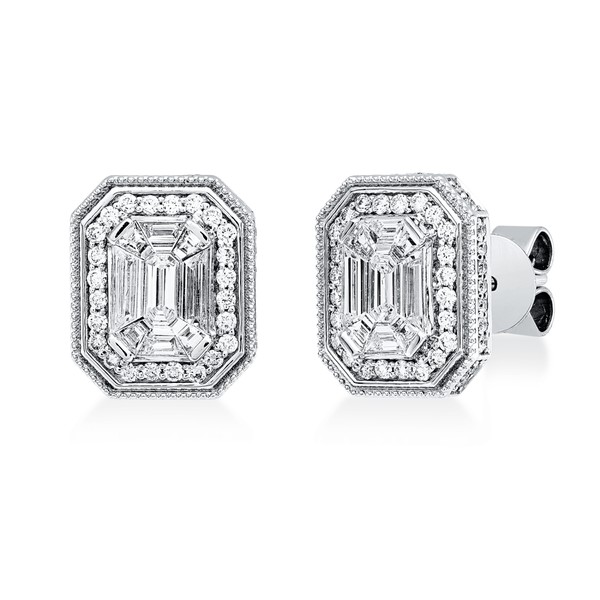 Ohrstecker aus 750 Weißgold 130 Brillanten 1.1ct