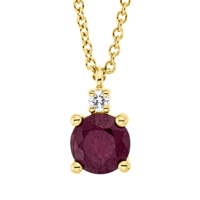Collier aus 750 Gelbgold Rubin 0,51ct rot Brillant 0,02ct TW-SI L:45cm Collier aus 750 Gelbgold Rubin 0,51ct rot Brillant 0,02ct TW-SI L:45cm