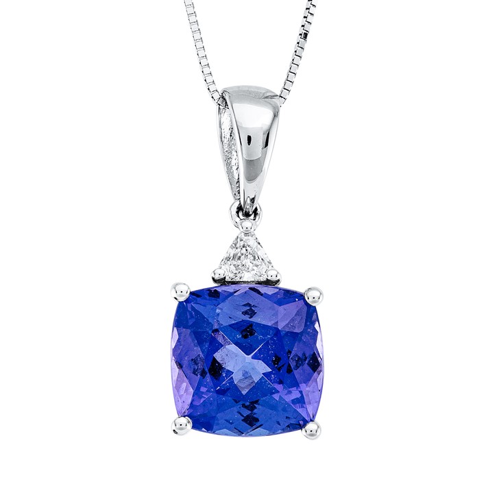 Collier aus 585 Weißgold Tansanit Diamant 0.07ct