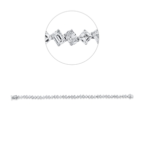 Armband aus 750 Weißgold 41 Diamanten Fanatsy-Schliff 10,07ct TW-VSI L:17,8cm