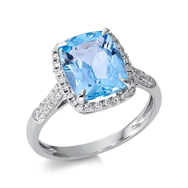 Ring aus 750 Weißgold Topas 66 Brillanten 0.27ct