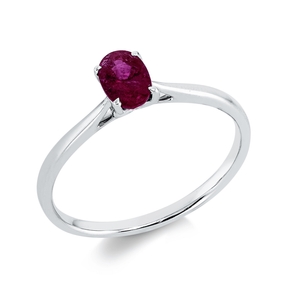 Ring aus 750 Gold Weißgold Rubin 0,64ct rot B:5,9mm
