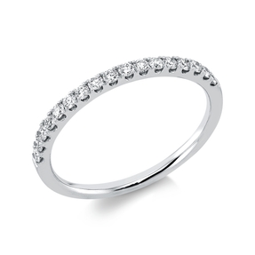 Halb-Memoire Ring aus 750 Weißgold 17 Brillanten 0,27ct TW-SI B:1,7mm