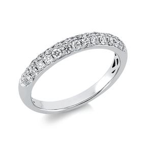 Pavé Ring aus 750 Gold Weißgold 27 Brillanten 0,5ct TW-SI B:3mm