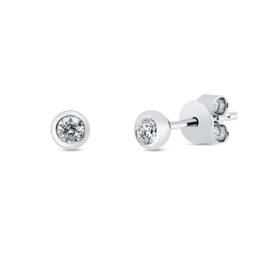 Solitaire Ohrstecker aus 750 Gold Weißgold 2 Brillanten 0,16ct TW-SI Zarge