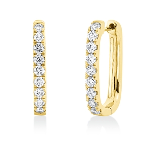 Creolen aus 750 Gold Gelbgold 18 Brillanten 0,77ct TW-SI 13,1x2,5mm