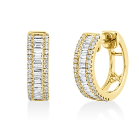 Creolen aus 750 Gold Gelbgold 110 Diamanten 0,76ct TW-SI 15,7x4,5mm