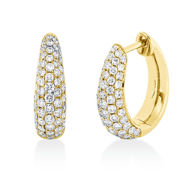 Pavé Creolen aus 750 Gelbgold 118 Brillanten 0.76ct