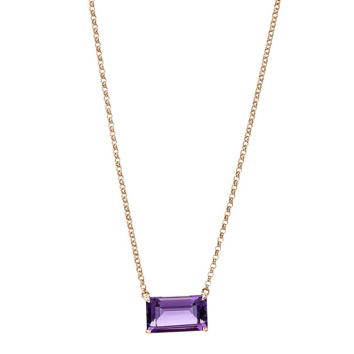 Collier aus 750 Rotgold Amethyst
