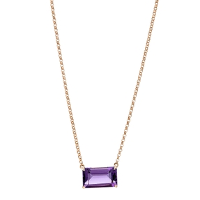 Collier aus 750 Gold Rotgold Amethyst 1,9ct lila L:43,2cm Collier aus 750 Gold Rotgold Amethyst 1,9ct lila L:43,2cm