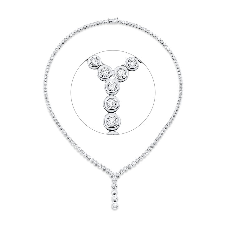 Collier aus 750 Weißgold 67 Brillanten 1.36ct