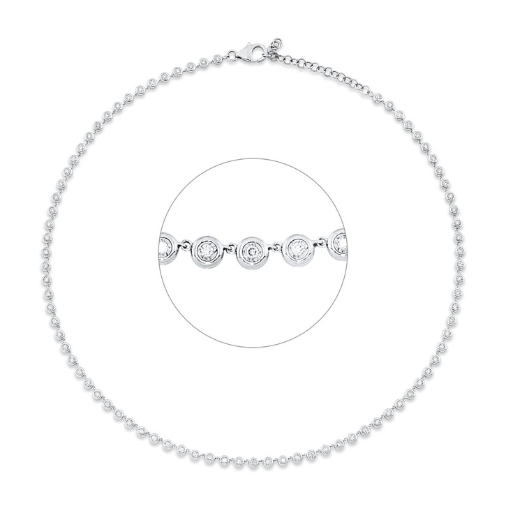 Collier aus 750 Weißgold 80 Brillanten 1.03ct