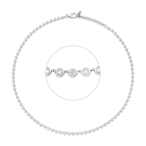 Collier aus 750 Gold Weißgold 80 Brillanten 1,03ct TW-SI L:47,5cm Collier aus 750 Gold Weißgold 80 Brillanten 1,03ct TW-SI L:47,5cm