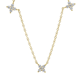 Collier aus 750 Gold Gelbgold 25 Brillanten 0,83ct TW-SI L:45,7cm Collier aus 750 Gold Gelbgold 25 Brillanten 0,83ct TW-SI L:45,7cm