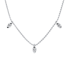 Collier aus 750 Gold Weißgold 5 Brillanten 0,29ct TW-SI L:43,2cm Collier aus 750 Gold Weißgold 5 Brillanten 0,29ct TW-SI L:43,2cm
