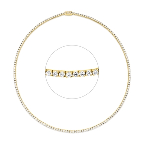 Collier aus 750 Gold Gelbgold 161 Brillanten 6,32ct TW-VSI/SI L:40,6cm