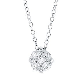 Collier aus 750 Gold Weißgold 5 Diamanten 0,23ct TW-SI L:43,2cm
