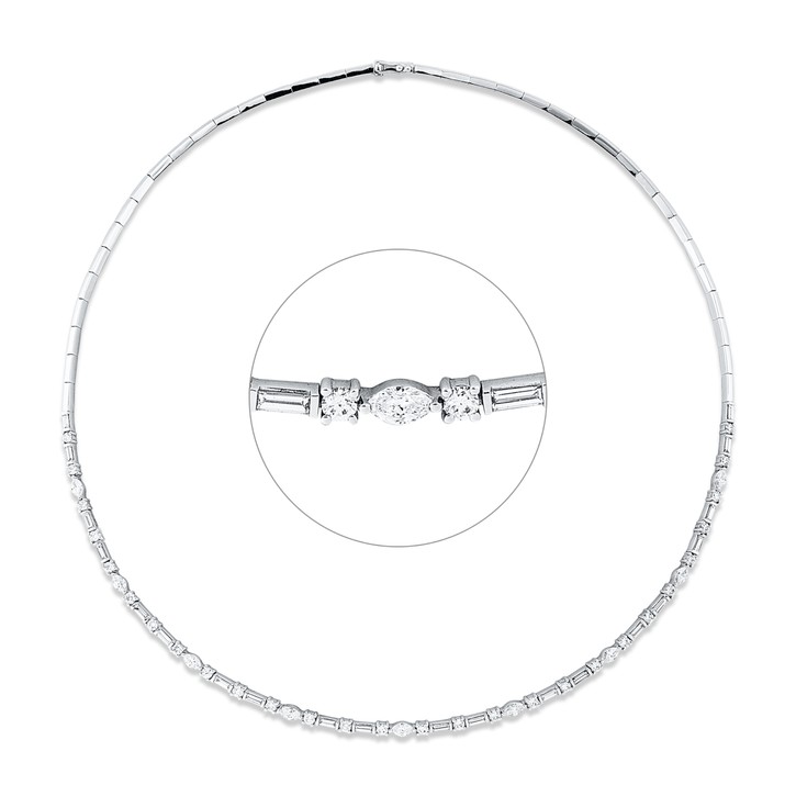 Collier aus 750 Weißgold 57 Brillanten 3.49ct