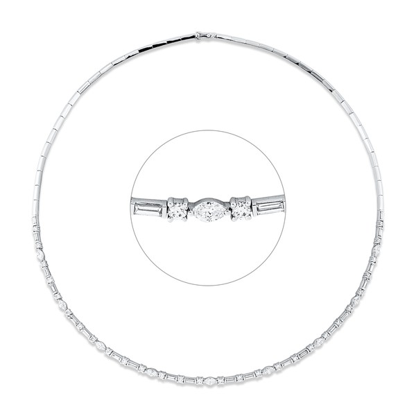 Collier aus 750 Weißgold 57 Brillanten 3.49ct