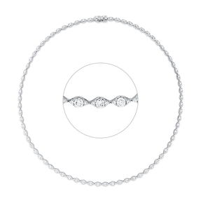 Collier aus 750 Gold Weißgold 222 Brillanten 4,88ct TW-SI L:42cm