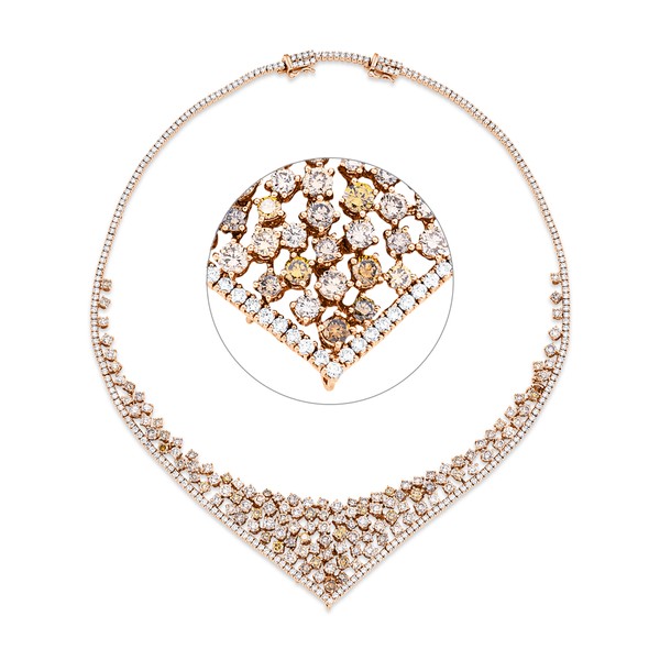 Collier aus 750 Rotgold 377 Brillanten 17.8ct