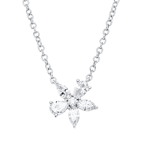 Collier aus 750 Gold Weißgold 6 Diamanten 0,55ct TW-VSI L:45cm