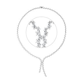 Collier aus 750 Gold Weißgold 96 Diamanten 8,35ct TW-VSI L:42cm