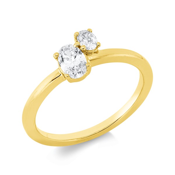 Ring aus 750 Gelbgold 2 Diamanten 0.43ct