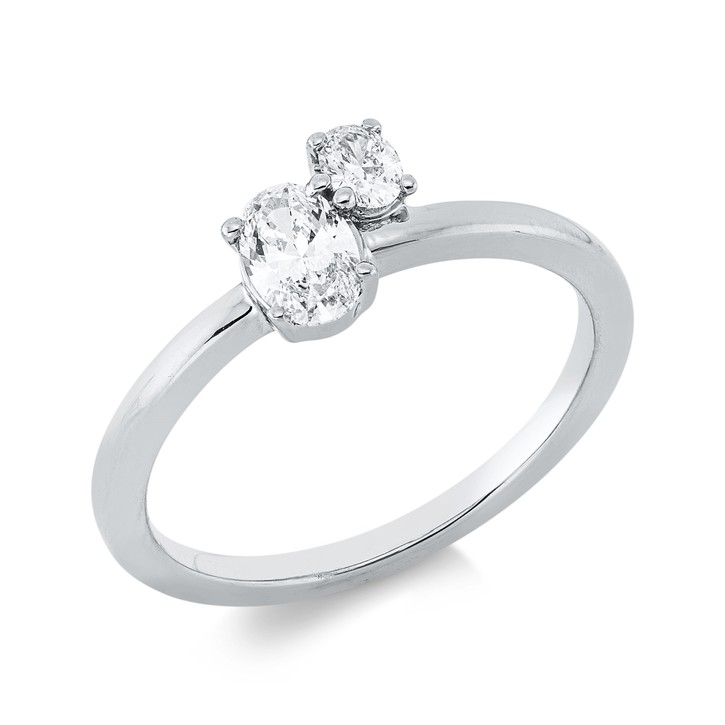 Ring aus 750 Weißgold 2 Diamanten 0.43ct