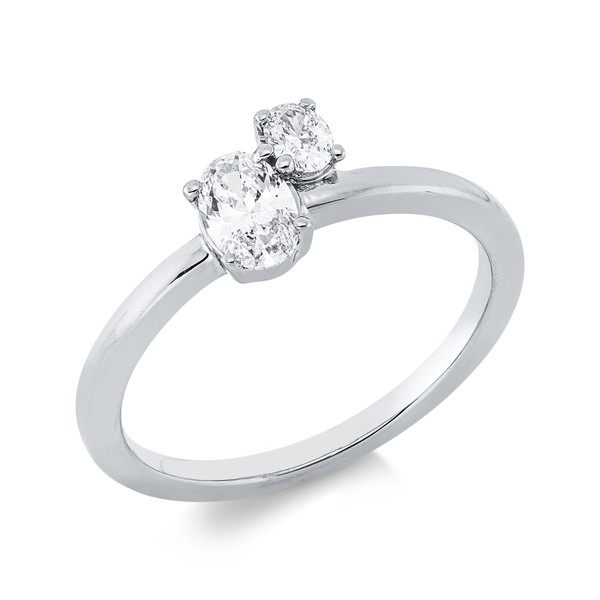 Ring aus 750 Weißgold 2 Diamanten 0.43ct