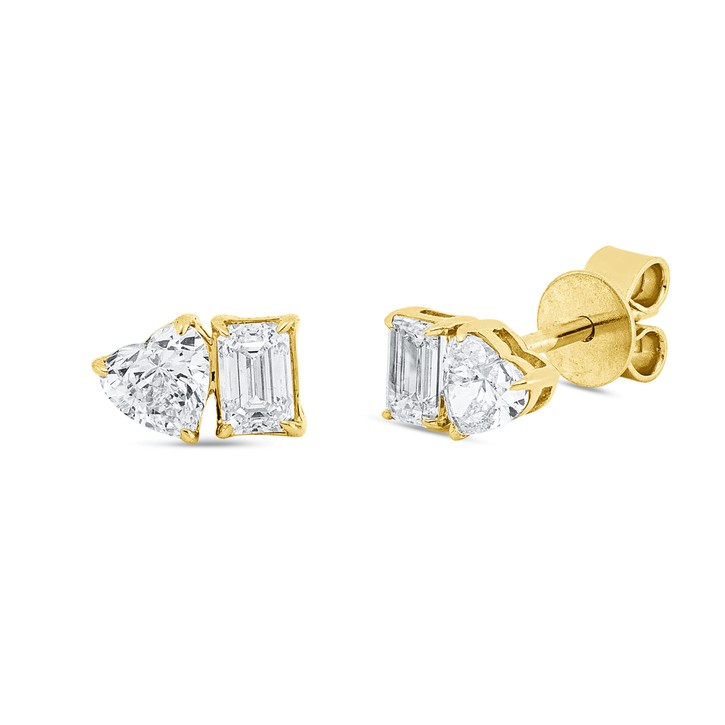Ohrstecker aus 750 Gelbgold 4 Diamanten 0.81ct
