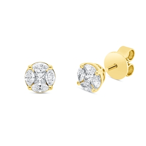 Ohrstecker aus 750 Gold Gelbgold 10 Diamanten 0,43ct TW-SI 5,6x5,6mm
