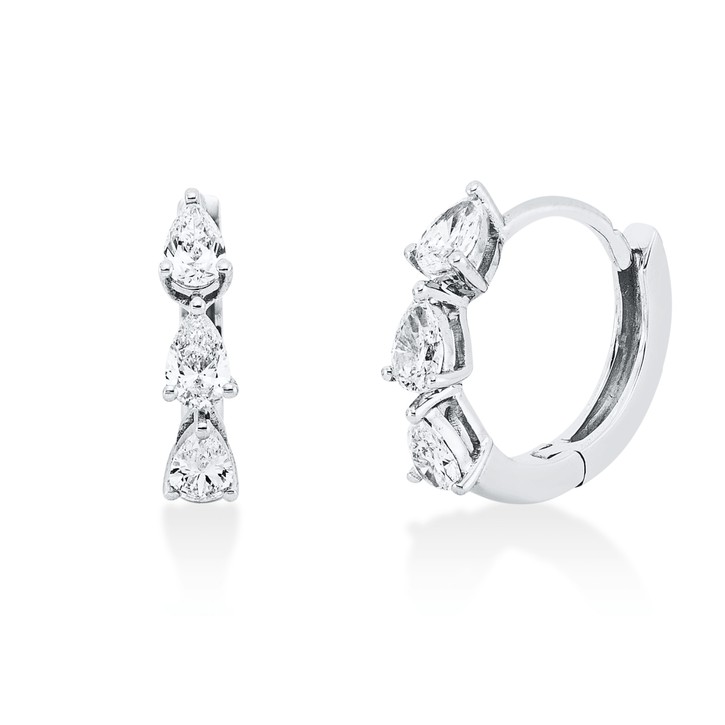 Creolen aus 750 Weißgold 6 Diamanten 0.48ct