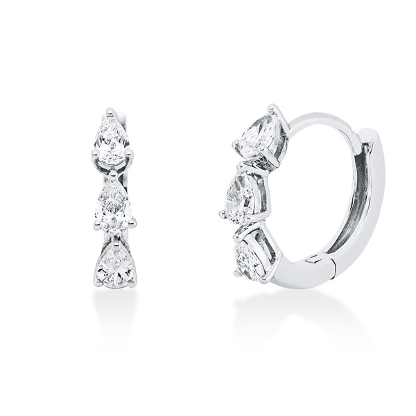 Creolen aus 750 Weißgold 6 Diamanten 0.48ct
