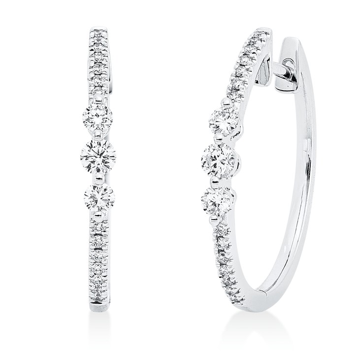 Creolen aus 750 Weißgold 34 Brillanten 0.32ct