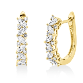 Creolen aus 750 Gold Gelbgold 26 Diamanten 1,02ct TW-SI Creolen aus 750 Gold Gelbgold 26 Diamanten 1,02ct TW-SI