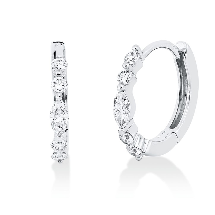 Creolen aus 750 Weißgold 10 Brillanten 0.27ct