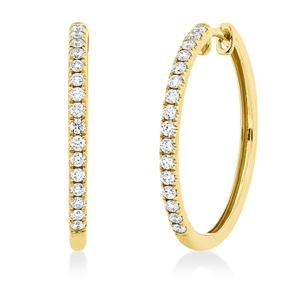 Creolen aus 750 Gold Gelbgold 32 Brillanten 0,41ct TW-SI 24,3x1,8mm Creolen aus 750 Gold Gelbgold 32 Brillanten 0,41ct TW-SI 24,3x1,8mm