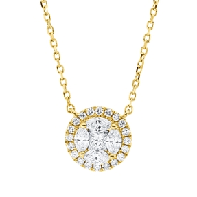 Collier aus 750 Gold Gelbgold 25 Diamanten 0,28ct TW-SI L:45cm