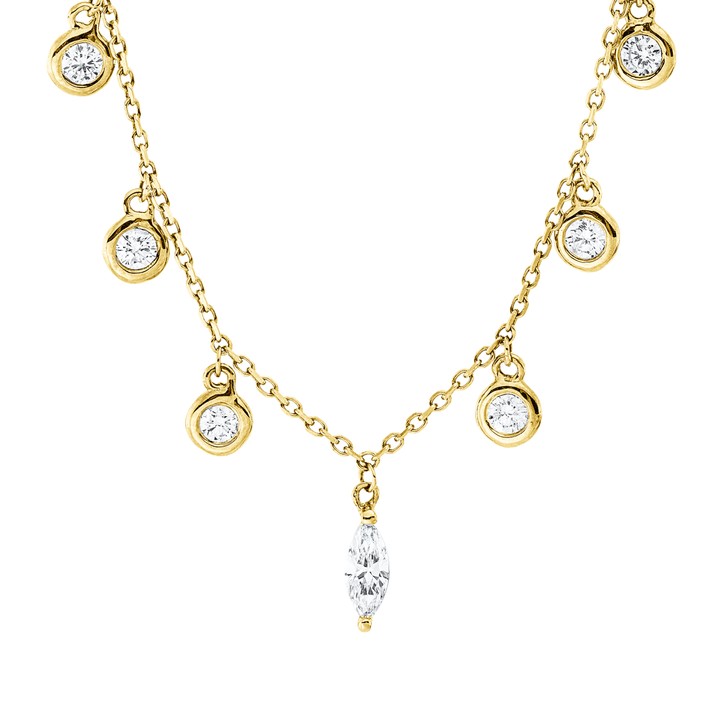 Collier aus 750 Gelbgold 11 Brillanten 0.71ct