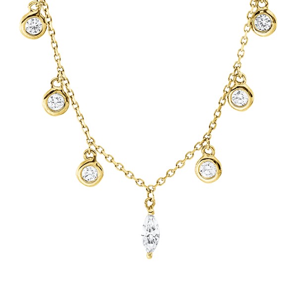 Collier aus 750 Gelbgold 11 Brillanten 0.71ct
