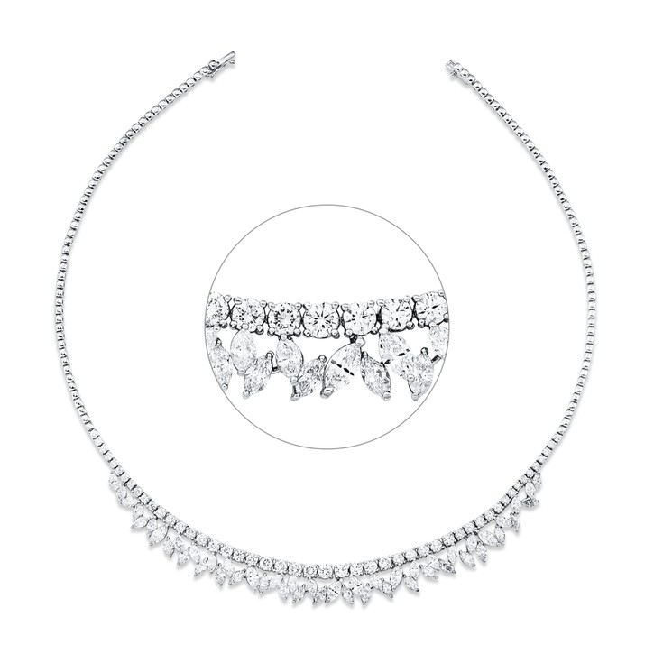 Collier aus 750 Weißgold 97 Brillanten 11.45ct