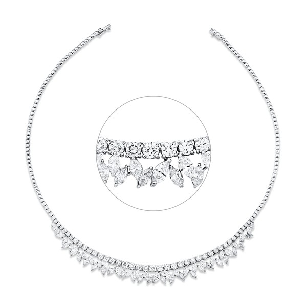 Collier aus 750 Weißgold 97 Brillanten 11.45ct