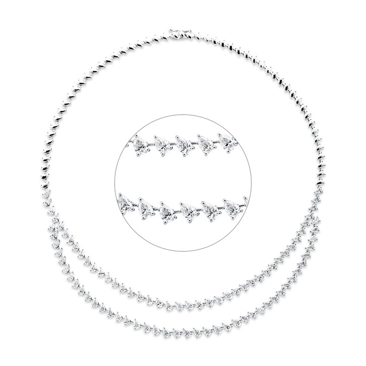 Collier aus 750 Weißgold 83 Diamanten 14.52ct