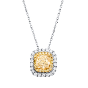 Collier aus 750 Gold gelb/weiß 45 Diamanten 1,38ct L:45,7cm