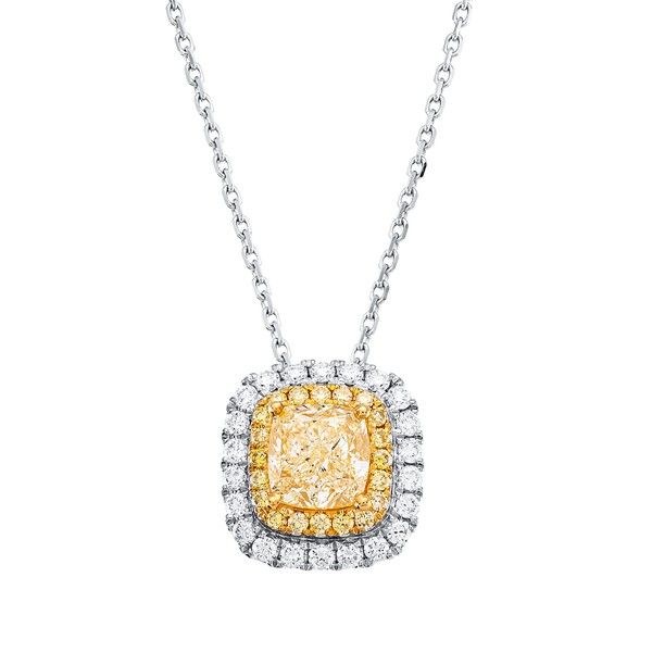 Collier aus 750 Gold gelb weiß 45 Brillanten 1.38ct