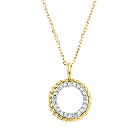 Collier aus 585 Gold Gelbgold 22 Brillanten 0,06ct TW-SI L:45cm