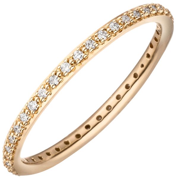 Memoryring aus 585 Gelbgold mit 37 Brillanten